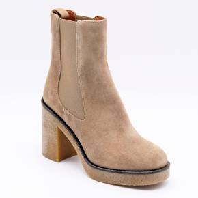 BOOTS ANDREA CUIR VELOURS BEIGE