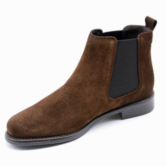 BOOTS AGNES CUIR-VELOURS MARRON