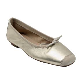 BALLERINE REQINS HARMONY CUIR MÉTALLISÉ PLATINE
