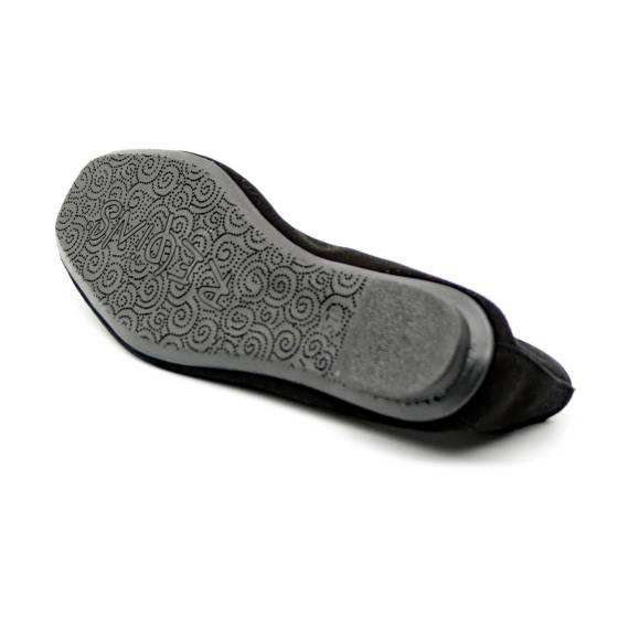 BALLERINE REQINS HARMONY CUIR VELOURS  NOIR