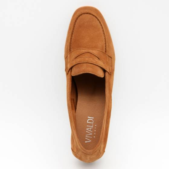 MOCASSIN POSITANO CUIR-VELOURS COGNAC