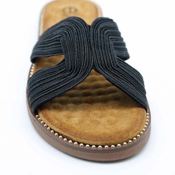 MULES F5 TEXTILE NOIR