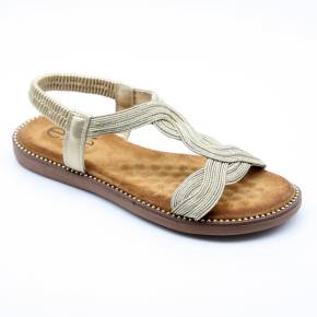 SANDALES F6 TOILE OR