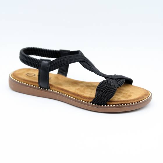 SANDALES F6 TEXTILE NOIR