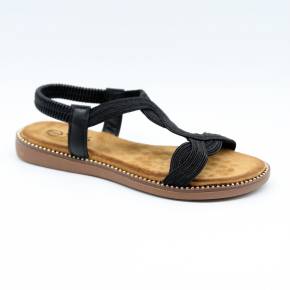 SANDALES F6 TEXTILE NOIR