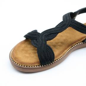 SANDALES F6 TEXTILE NOIR