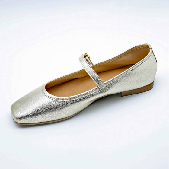 BALLERINE BABIES LOU CUIR-METALLISE PLATINE