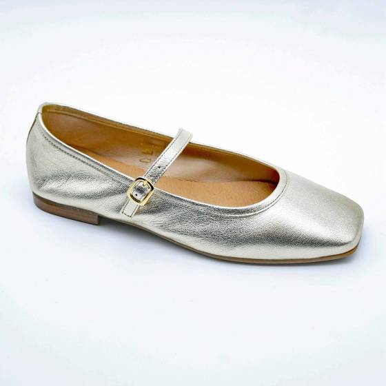 BALLERINE BABIES LOU CUIR-METALLISE PLATINE