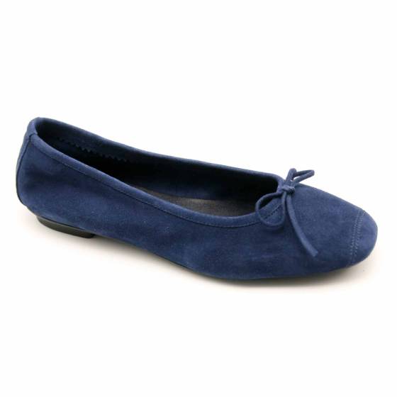 BALLERINE REQINS HARMONY CUIR VELOURS BLEU OCEAN