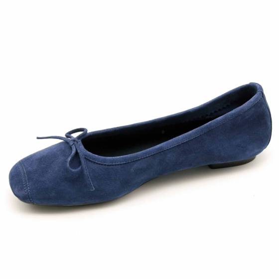 BALLERINE REQINS HARMONY CUIR VELOURS BLEU OCEAN
