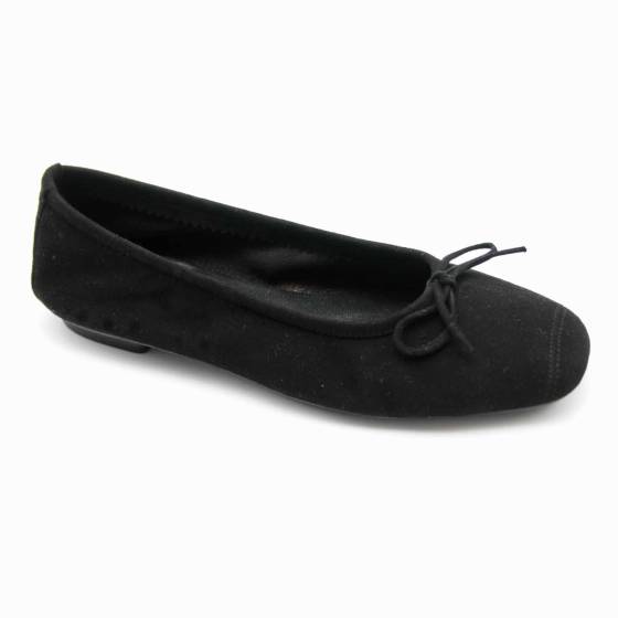 BALLERINE REQINS HARMONY CUIR VELOURS  NOIR