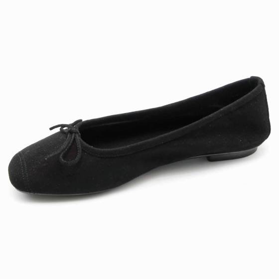 BALLERINE REQINS HARMONY CUIR VELOURS  NOIR