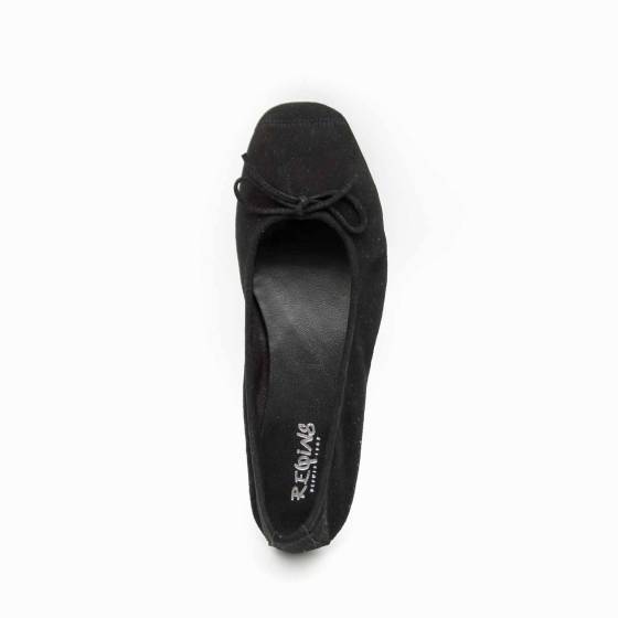 BALLERINE REQINS HARMONY CUIR VELOURS  NOIR