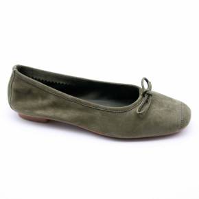 BALLERINE REQINS HARMONY CUIR VELOURS OLIVE