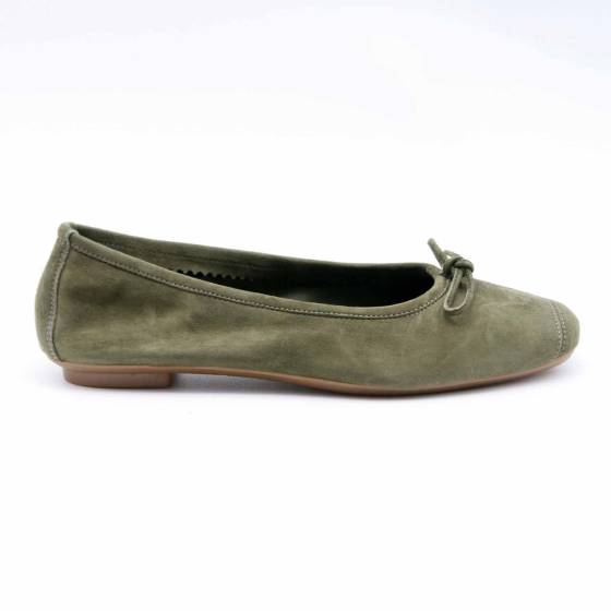 BALLERINE REQINS HARMONY CUIR VELOURS OLIVE