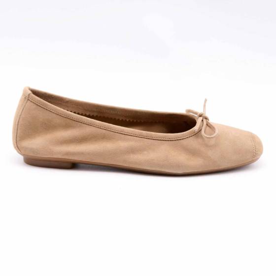 BALLERINE REQINS HARMONY CUIR VELOURS TAUPE