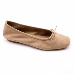 BALLERINE REQINS HARMONY CUIR VELOURS TAUPE