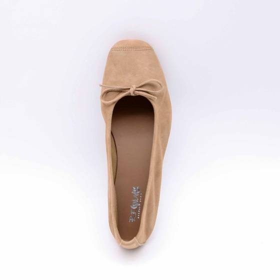 BALLERINE REQINS HARMONY CUIR VELOURS TAUPE