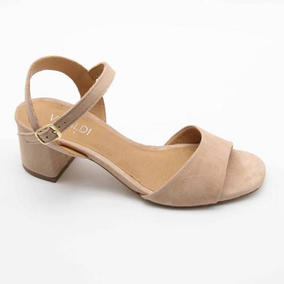 SANDALES CHAMADE CUIR-VELOURS BEIGE