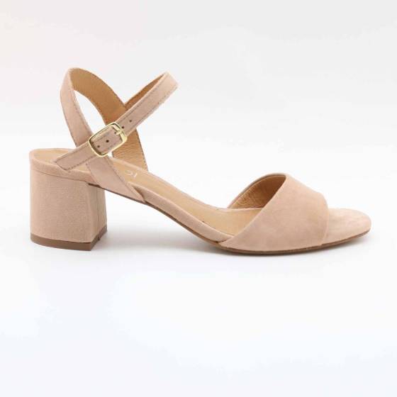 SANDALES CHAMADE CUIR-VELOURS BEIGE