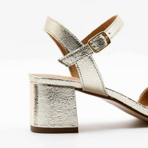 SANDALES FORTUNA CUIR-METALLISE PLATINE