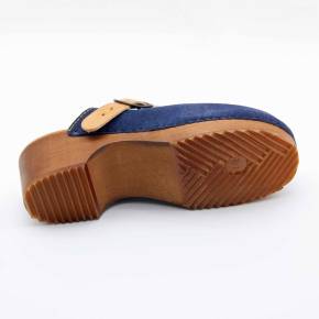 SABOT 7579 CUIR-VELOURS BLEU-JEANS