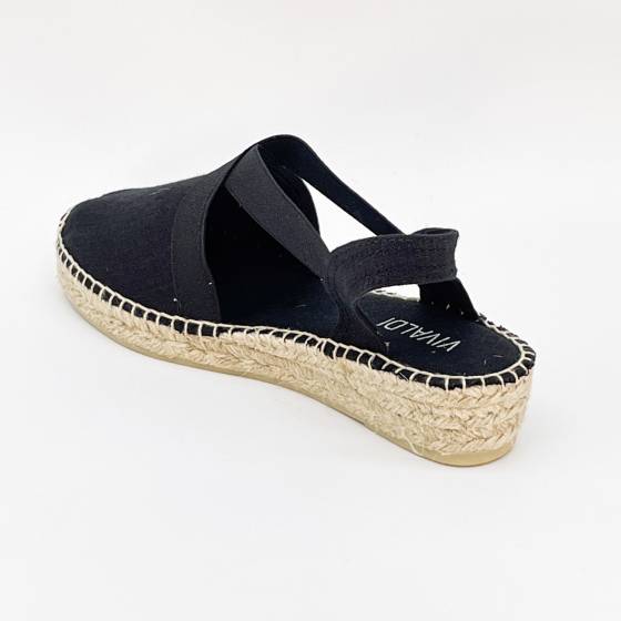 SANDALE ESPADRILLE VERONA TOILE NOIR