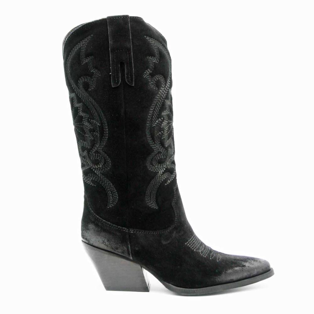 BOTTE TX160 CUIR-VELOURS NOIR