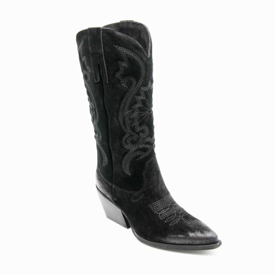 BOTTE TX160 CUIR-VELOURS NOIR