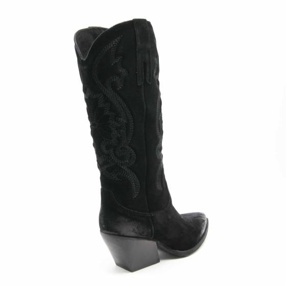 BOTTE TX160 CUIR-VELOURS NOIR