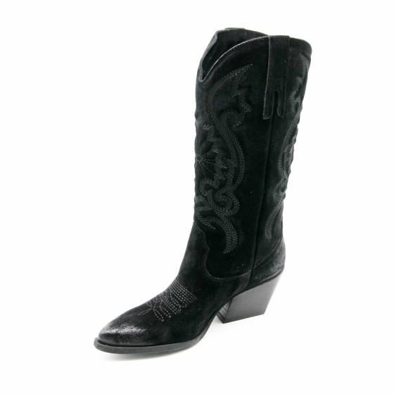 BOTTE TX160 CUIR-VELOURS NOIR