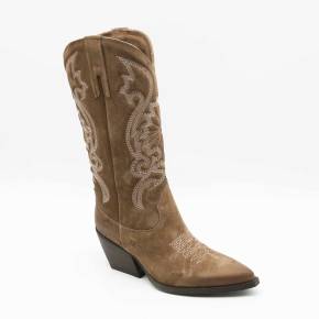 BOTTE TX160 CUIR-VELOURS TAUPE