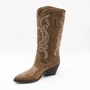 BOTTE TX160 CUIR-VELOURS TAUPE