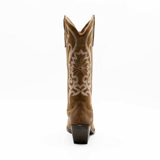 BOTTE TX160 CUIR-VELOURS TAUPE