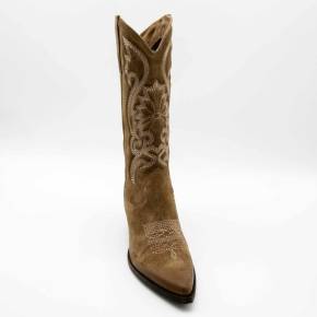 BOTTE TX160 CUIR-VELOURS TAUPE