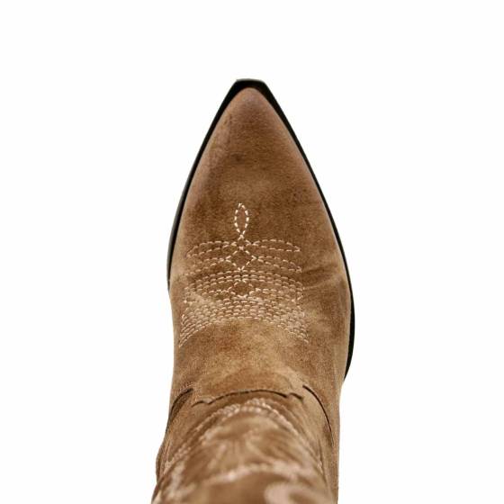 BOTTE TX160 CUIR-VELOURS TAUPE