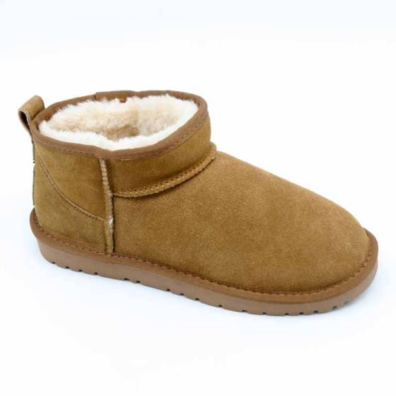 BOOTS FOURRE 41201CUIR-VELOURS CAMEL