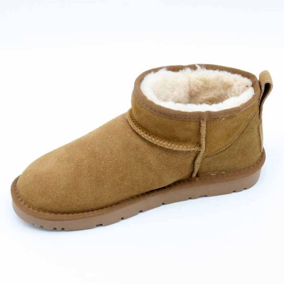 BOOTS FOURRE 41201CUIR-VELOURS CAMEL