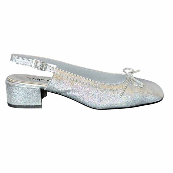 ESCARPIN REESE CUIR METALLISÉ ARGENT
