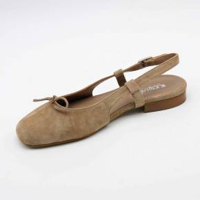 BALLERINE CIRCEE CUIR-VELOURS TAUPE