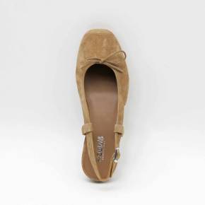 BALLERINE CIRCEE CUIR-VELOURS TAUPE