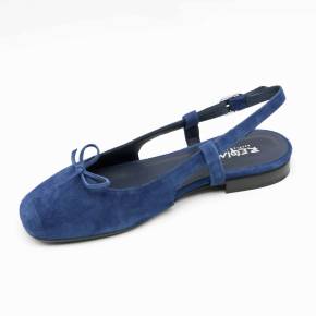 BELLERINE CIRCEE CUIR-VELOURS BLEU-OCEAN