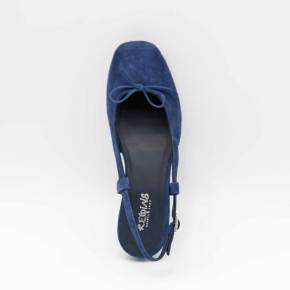 BELLERINE CIRCEE CUIR-VELOURS BLEU-OCEAN