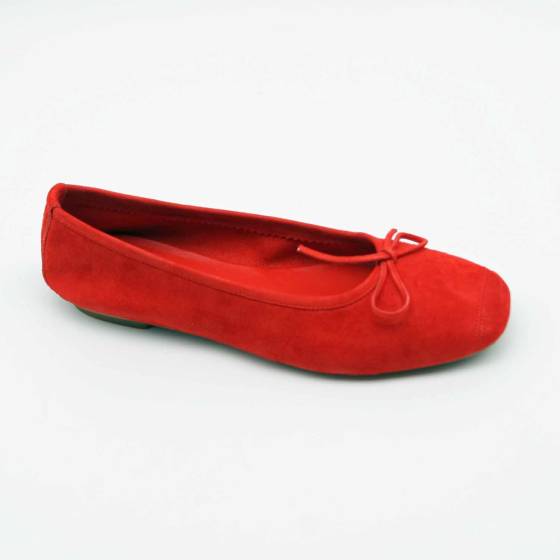BALLERINE REQINS HARMONY CUIR VELOURS ROUGE