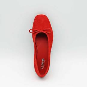 BALLERINE REQINS HARMONY CUIR VELOURS ROUGE