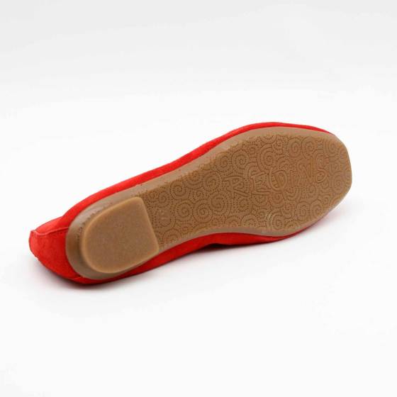 BALLERINE REQINS HARMONY CUIR VELOURS ROUGE