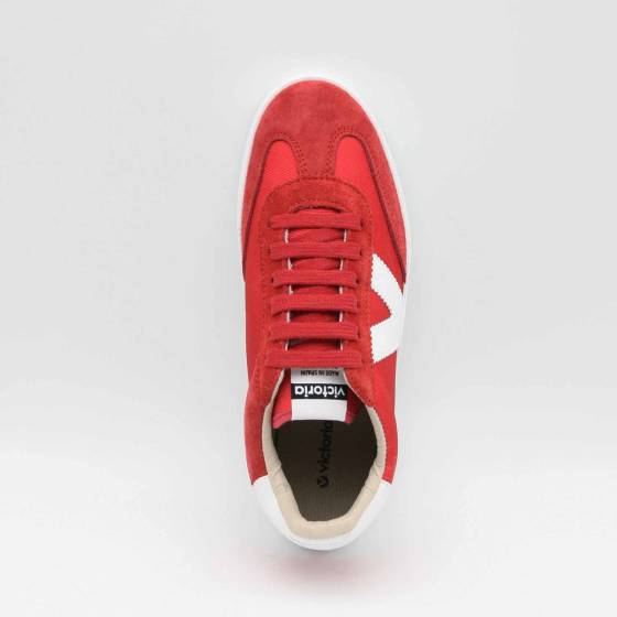 SNEAKERS VICTORIA 1126193 CUIR ET TEXTILE ROUGE