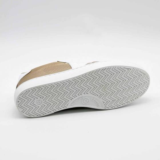SNEAKERS VICTORIA 1126193 CUIR ET TEXTILE TAUPE