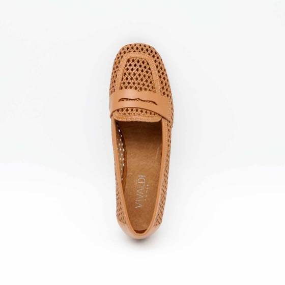 MOCASSINS ELEONORE CUIR CAMEL