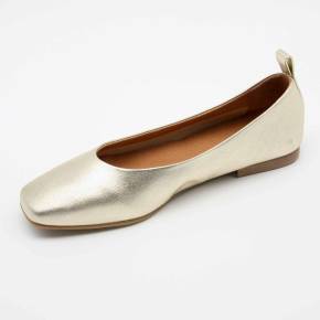 BALLERINES CONCORDE CUIR METALLISE PLATINE